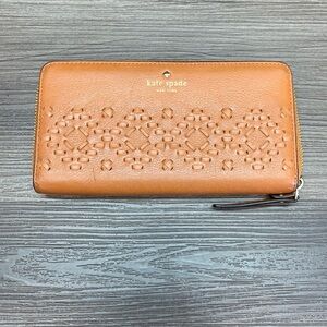 Kate Spade Brown Leather Wallet with Intricate Design